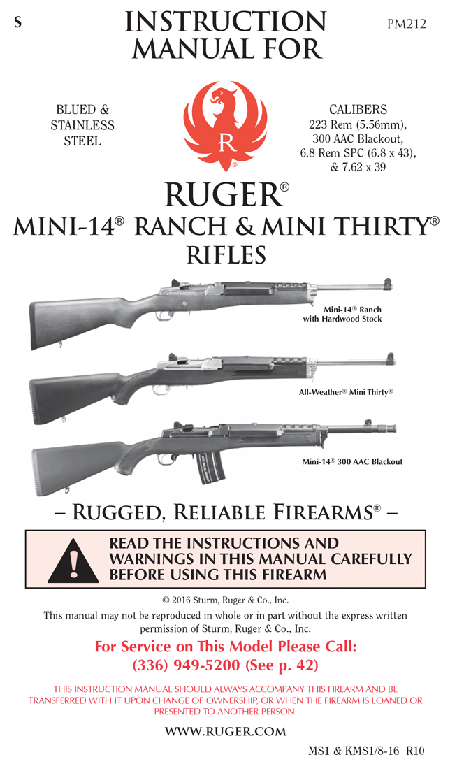 Ruger Mini-14 and Mini-30 Owner's Manual